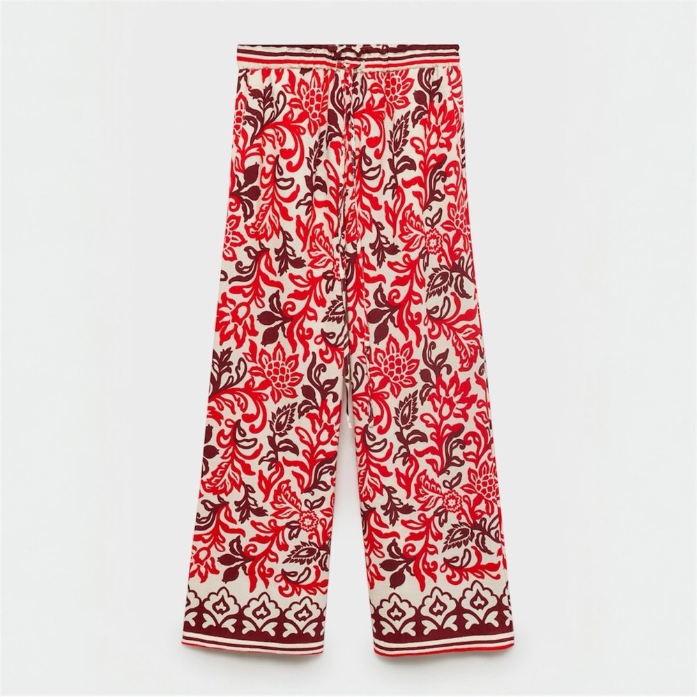Mango flowy printed trousers